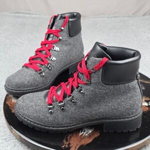 GH Bass & Co Aubrey Gray Wool Blend Lace Up Ankle Hiking Boots Women's Size 7